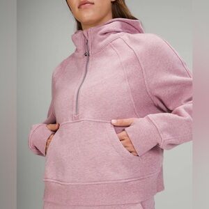 Lululemon Scuba Oversized Half-Zip Hoodie Heathered Pink Taupe